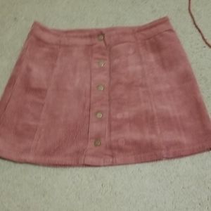 burgundy button up skirt
